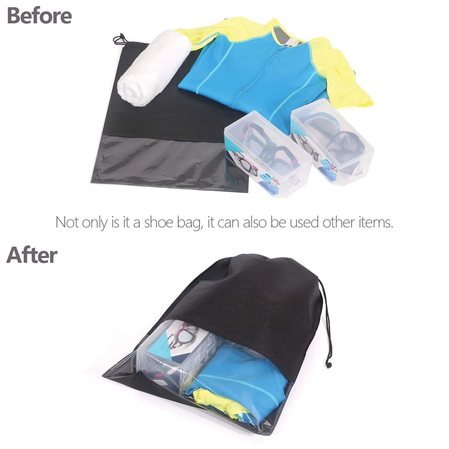 24PCS Travel shoe bags non-woven with rope for men and women large shoes storage packing pouch organizers