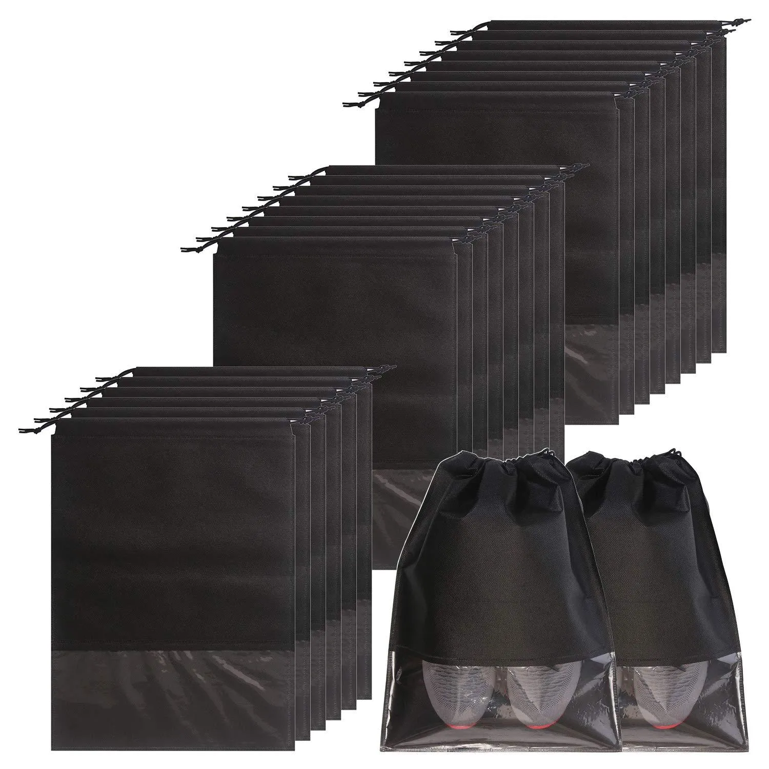 24PCS Travel shoe bags non-woven with rope for men and women large shoes storage packing pouch organizers