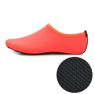 3mm Non-slip Rubber Embossing Texture Sole Solid Color Diving Shoes and Socks, One Pair, Size:XL (Orange)