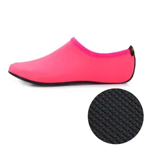 3mm Non-slip Rubber Embossing Texture Sole Solid Color Diving Shoes and Socks, One Pair, Size:XXL (Pink)