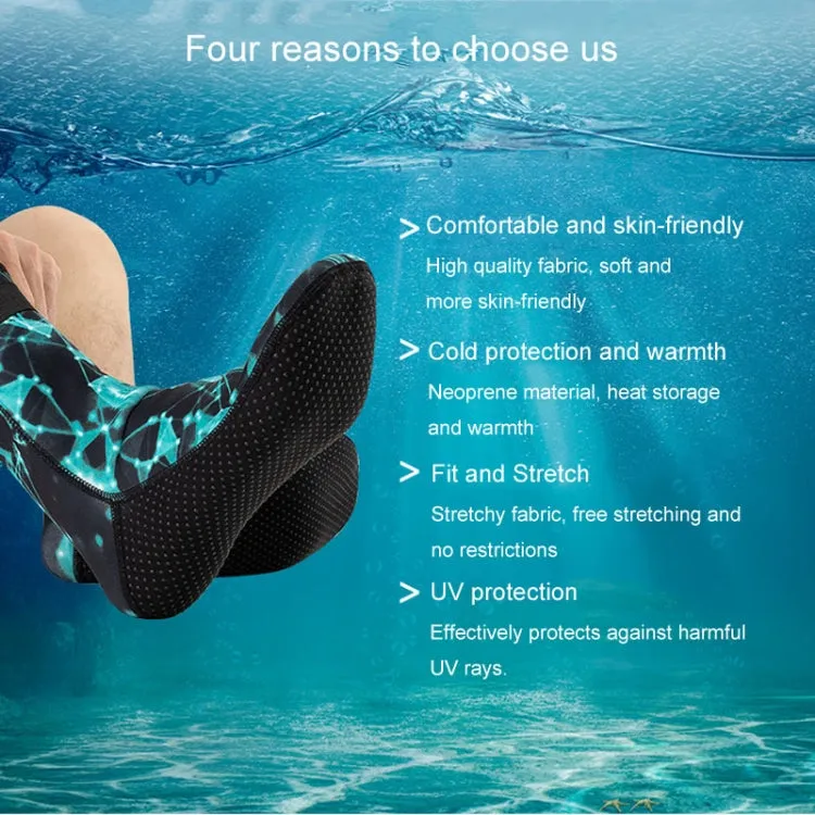 3mm Waterproof Long Beach Diving Socks Warm Non-slip Snorkeling Socks, Size: M(Black)