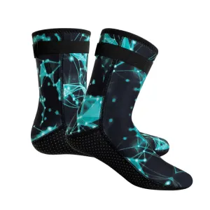 3mm Waterproof Long Beach Diving Socks Warm Non-slip Snorkeling Socks, Size: M(Starsky  Blue)