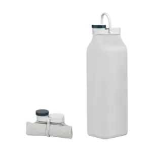 600ml Outdoor Sports Portable Silicone Folding Water Cup Minimalist Travel Large Capacity Milk Bottle(Gray)