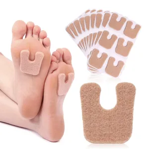 60pcs U-Shaped Felt Callus Pads, Metatarsal Pads Self-Stick Cushions Protect Calluses from Rubbing on Shoes, Reduce Foot and Heel Pain 60Pcs