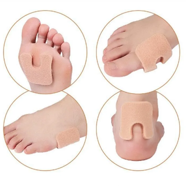 60pcs U-Shaped Felt Callus Pads, Metatarsal Pads Self-Stick Cushions Protect Calluses from Rubbing on Shoes, Reduce Foot and Heel Pain 60Pcs