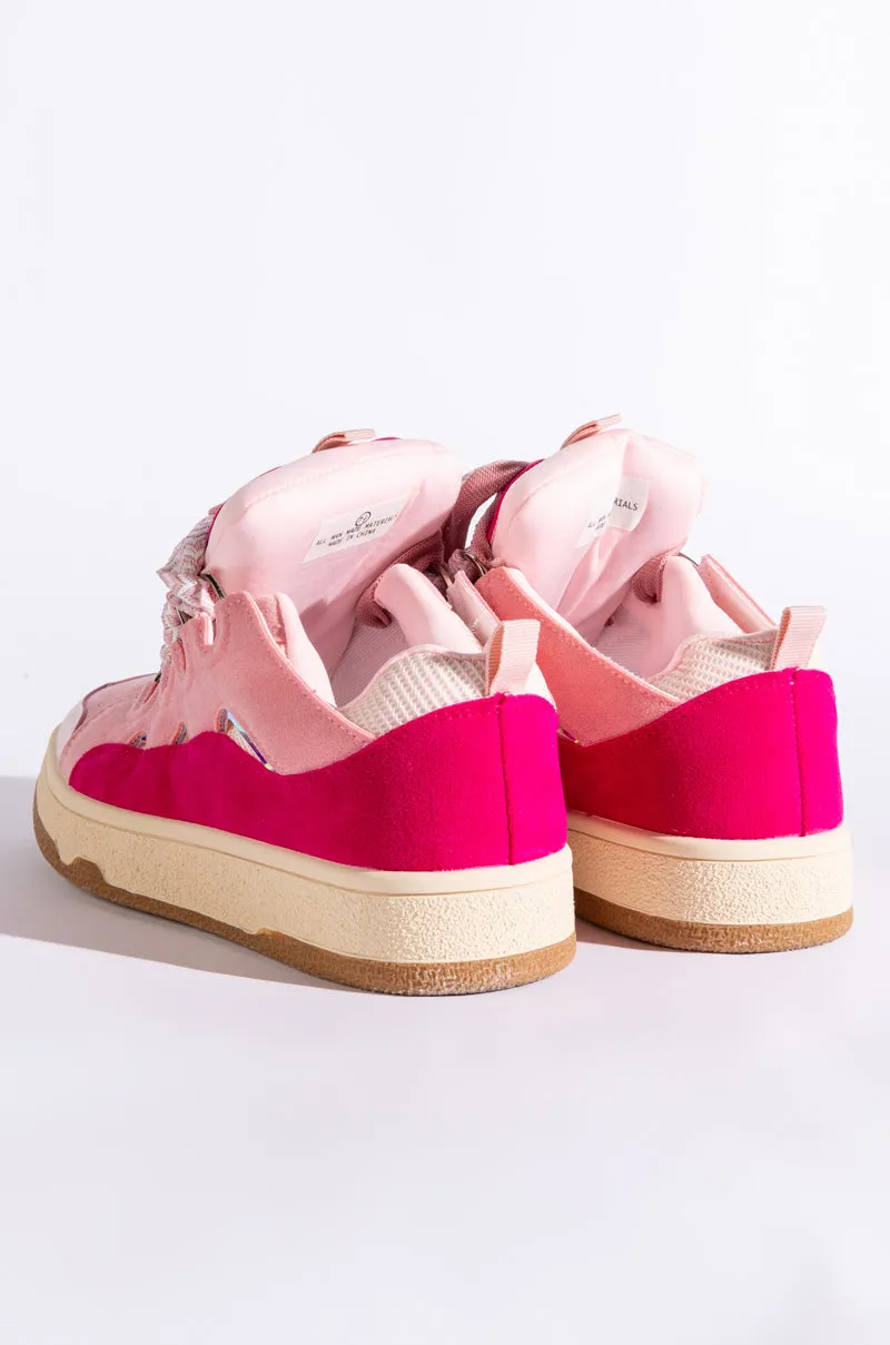 AKIRA ECLIPSE FLAT SNEAKER IN PINK