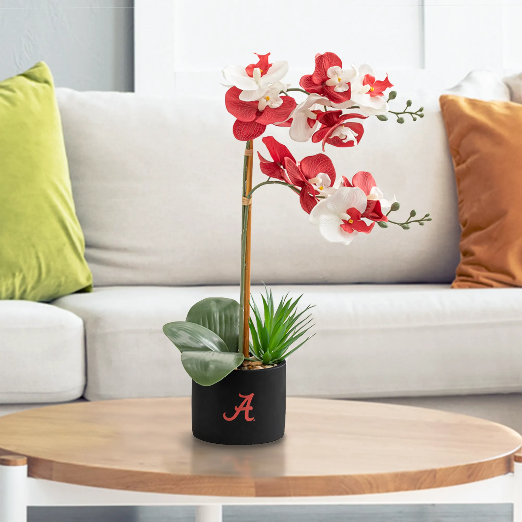 Alabama Crimson Tide Faux Snake Plant & Orchid