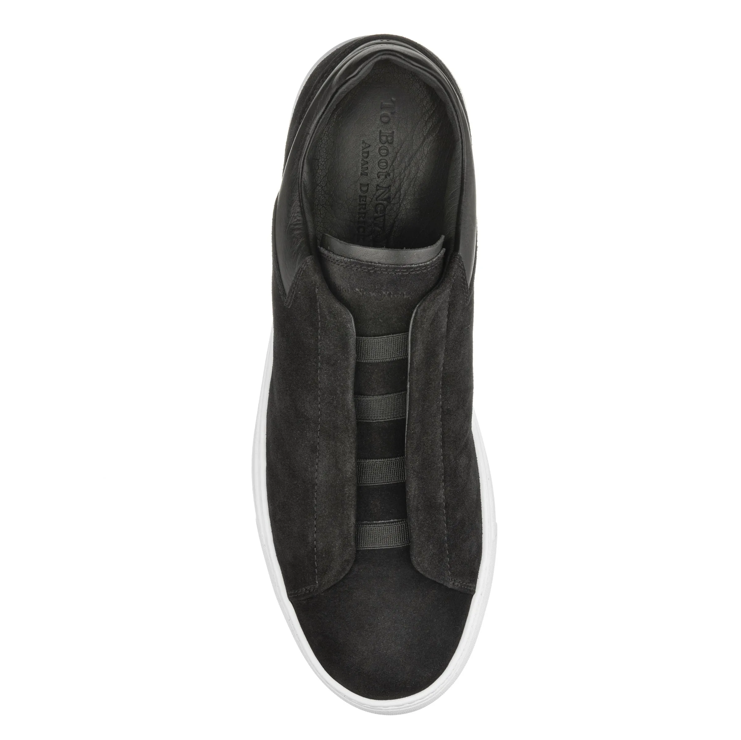 Alberta Black Suede Elastic Slip on Sneaker