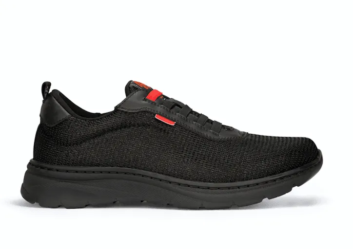 'Alicante' Black Air Mesh Shoe with Elastic Laces