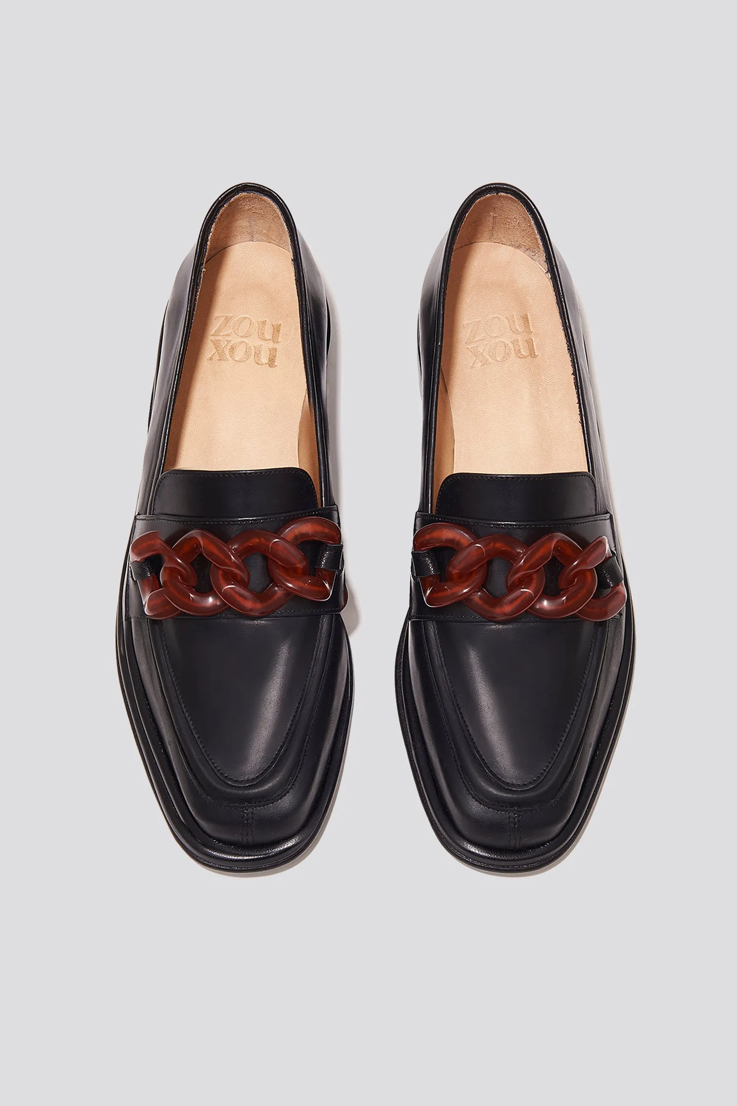 Alma Loafer in Black/Amber