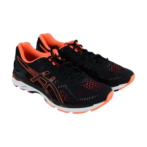 Asics Gel Kayano 23 T646N-9030 Mens Black Canvas Lace Up Athletic Running Shoes