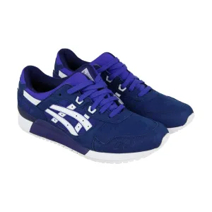 Asics Gel Lyte III H7K4Y-4501 Mens Blue Suede Lace Up Lifestyle Sneakers Shoes