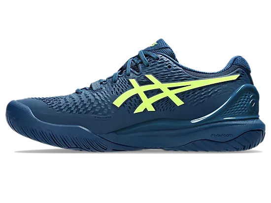 Asics Gel-Resolution 9 (Wide) Mako Blue/Safety Yellow Men's tennis shoes