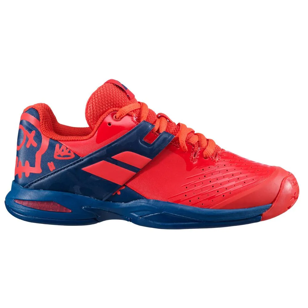 Babolat Propulse All Court Kids & Women Geraldine Red Blue Handball Volleyball Tennis Shoes