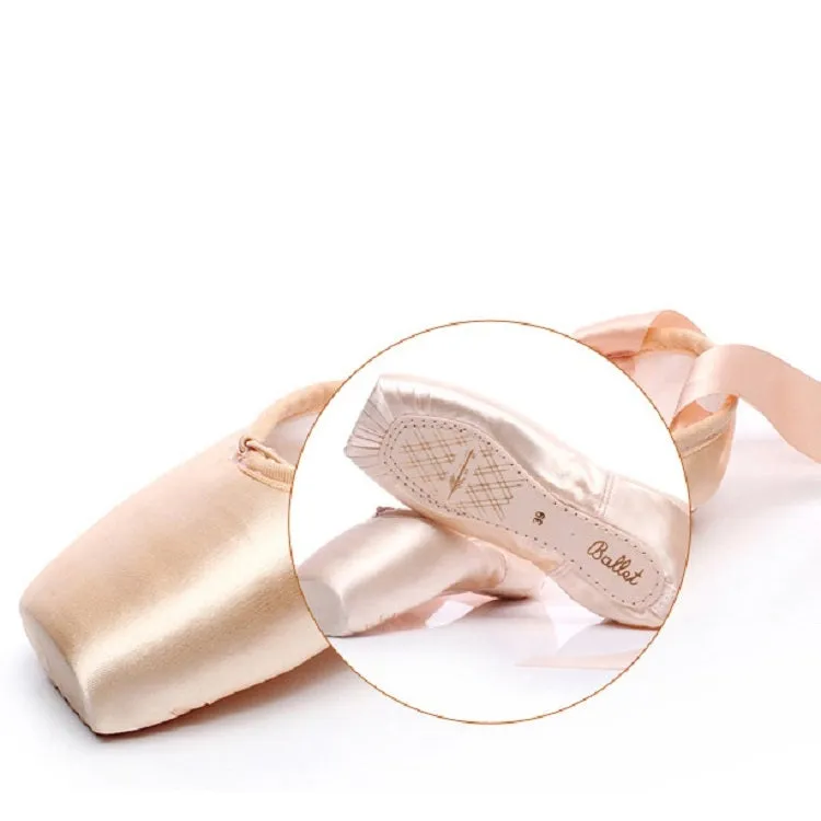 Ballet Lace Pointe Shoes Professional Flat Dance Shoes, Size: 35(Satin   Silicone Case)