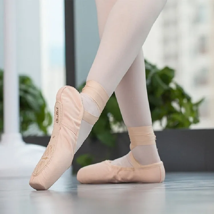 Ballet Lace Pointe Shoes Professional Flat Dance Shoes, Size: 35(Satin   Silicone Case)