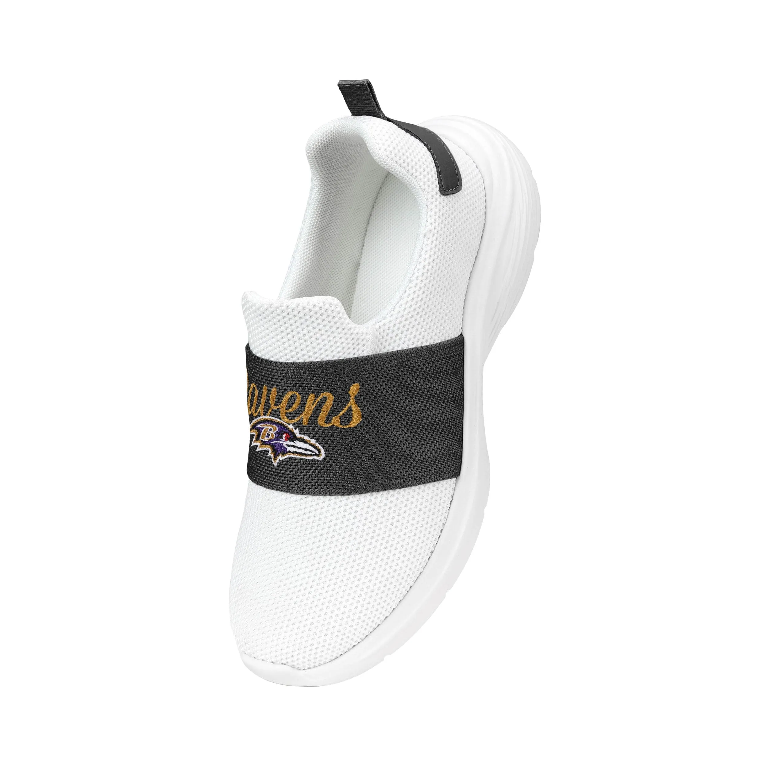 Baltimore Ravens NFL Womens Script Wordmark White Slip On Sneakers