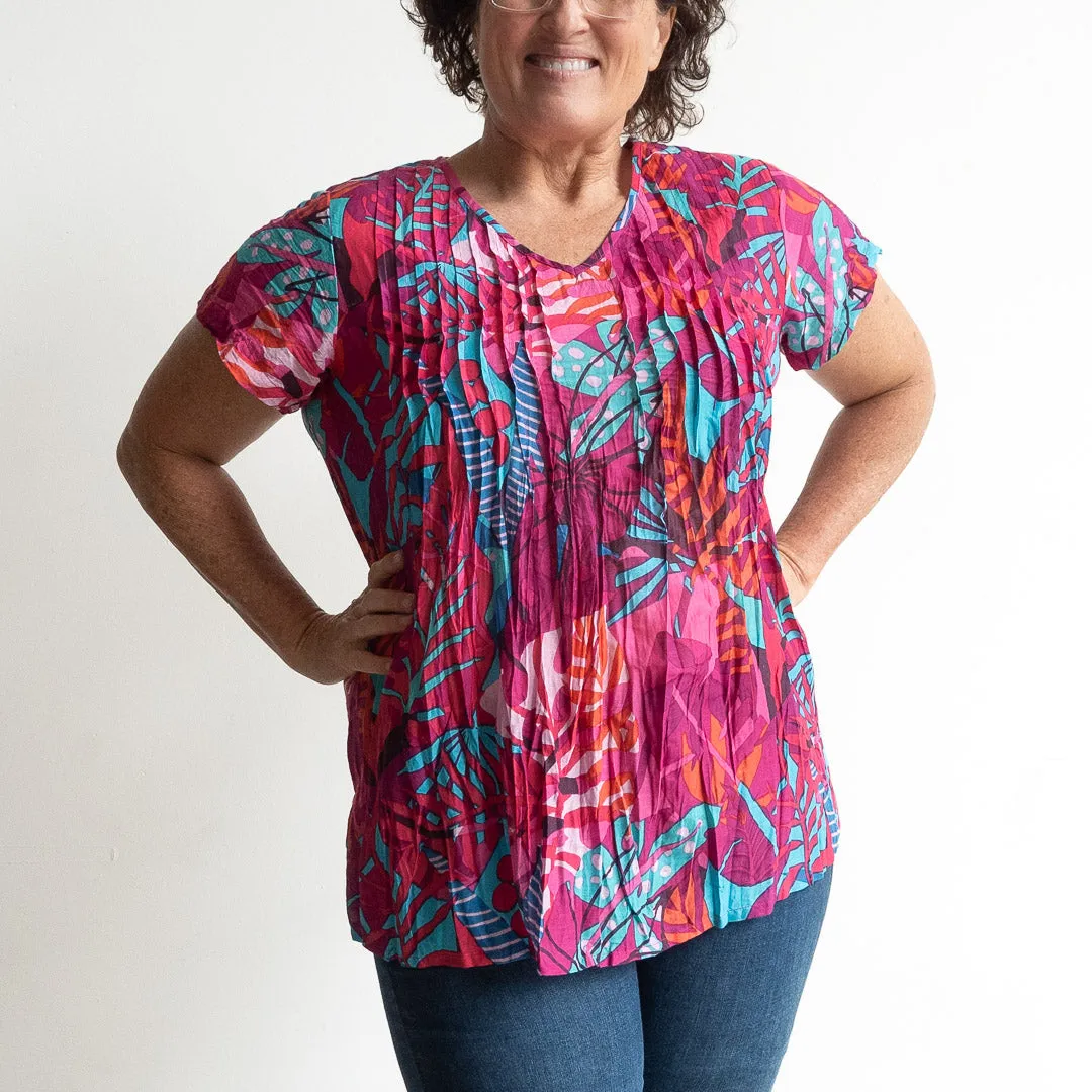 Be The Sunshine Cotton Top - Jungle Pop Magenta