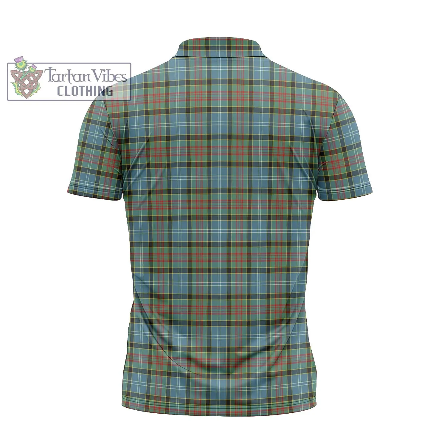 Brisbane Tartan Zipper Polo Shirt with Family Crest