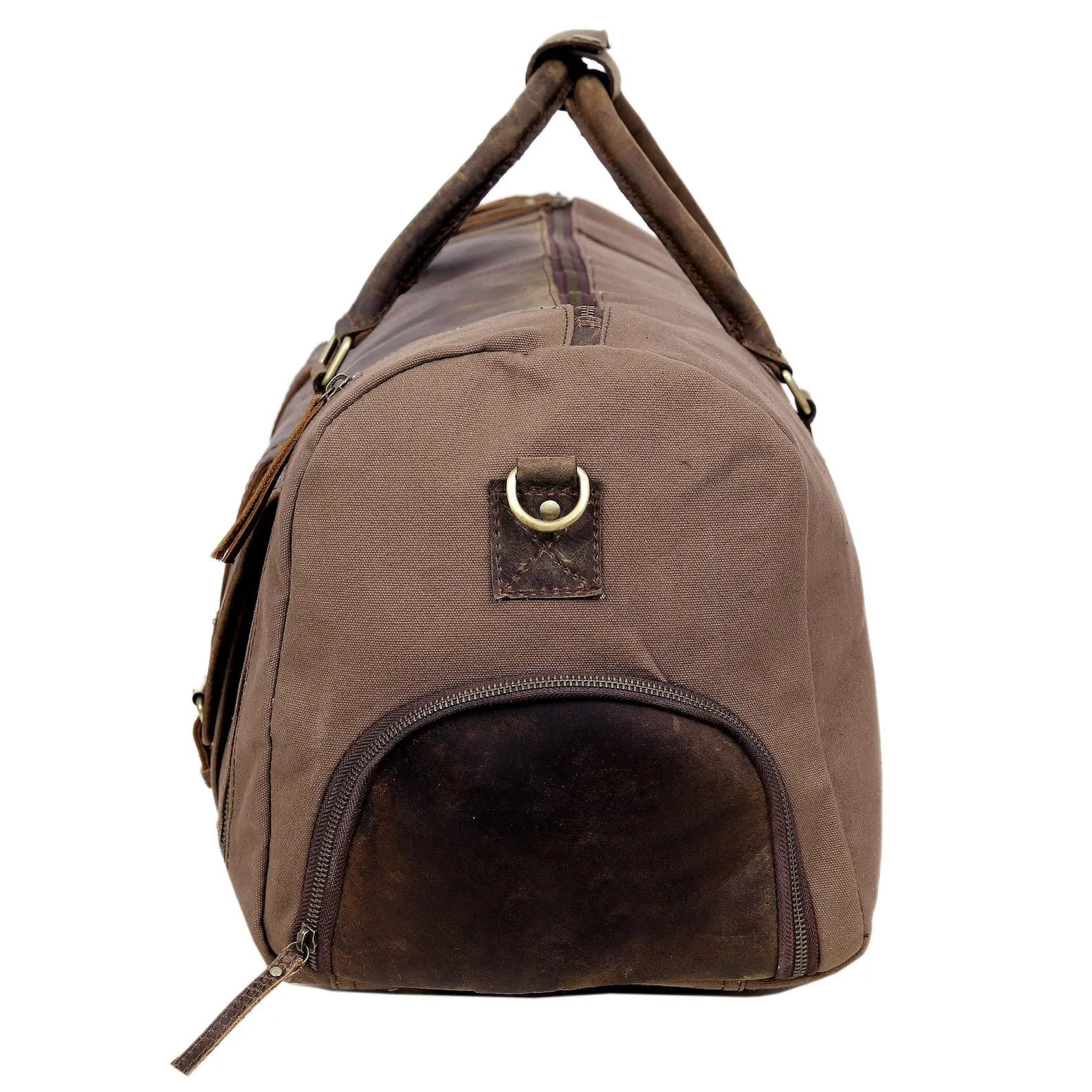 Canvas Leather Duffle Travel Bag