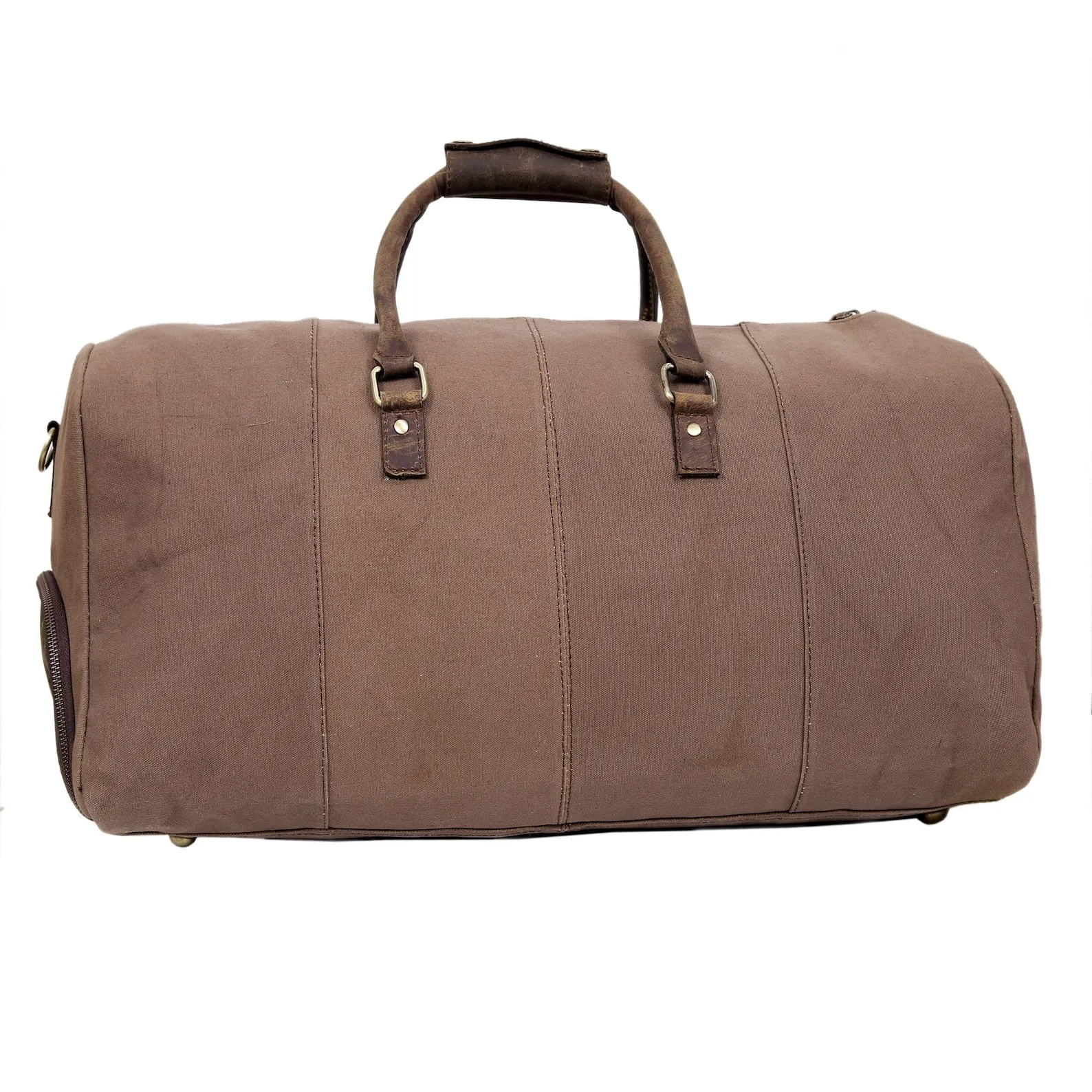 Canvas Leather Duffle Travel Bag