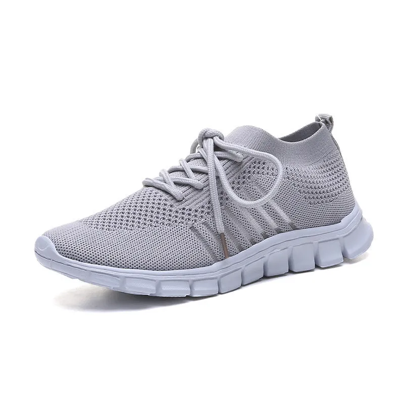 Casual Ladies Shoes Breathable  Women Flying Knit Sports Shoes Flat Shoes