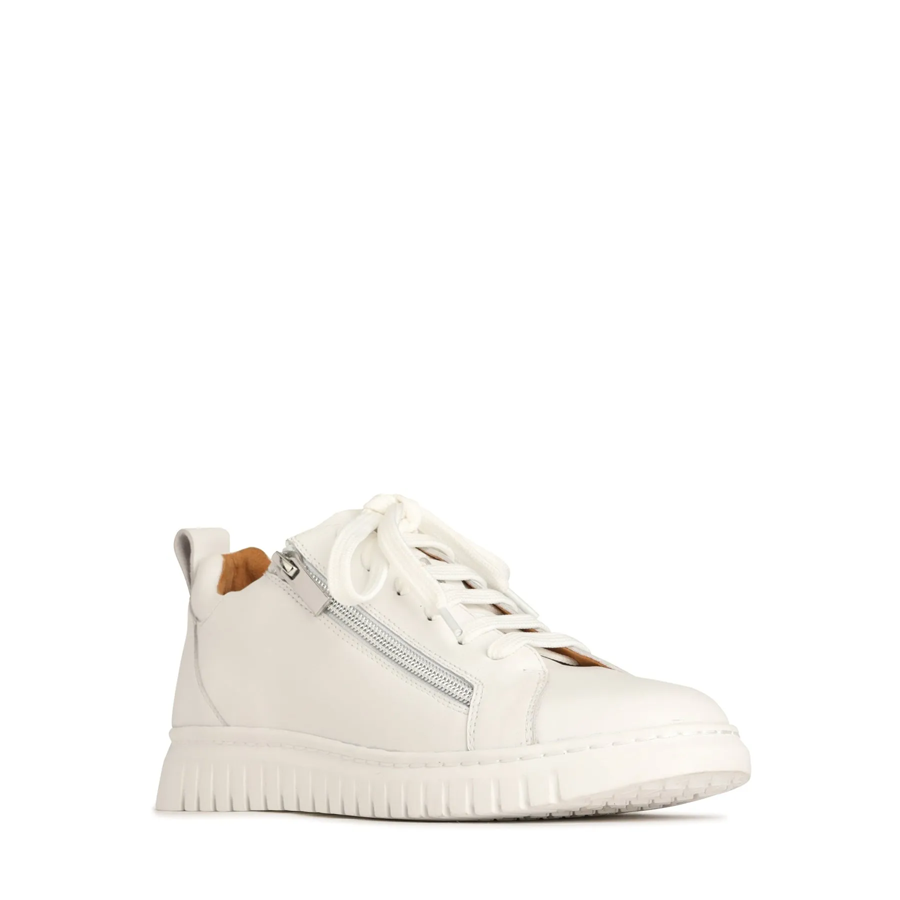 CLARAH DOUBLE ZIPPER SNEAKER LEATHER