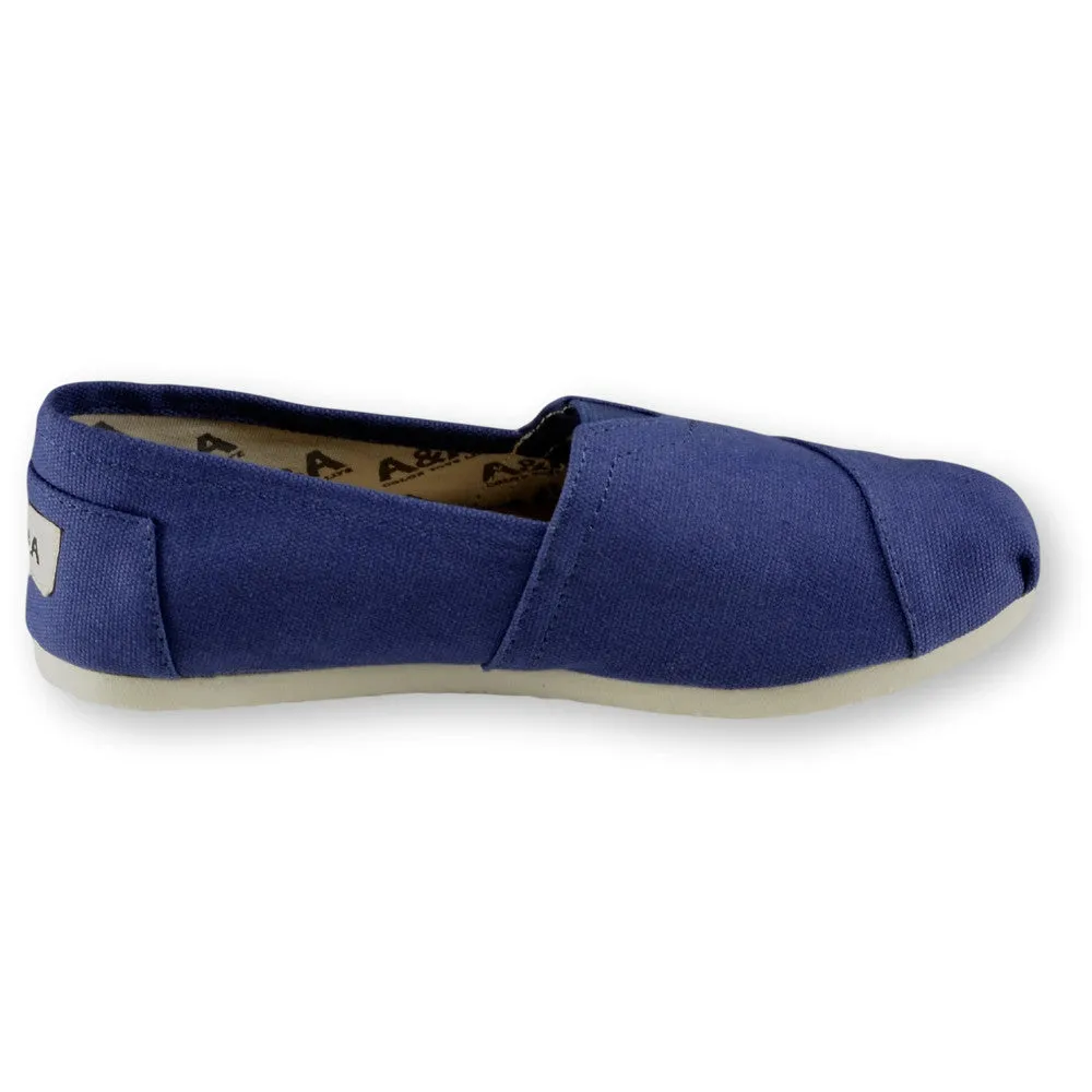 Classic Navy Blue Canvas Slip On Shoes Alpargatas (Unisex)