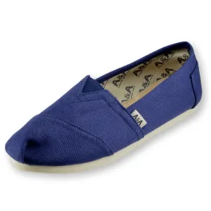 Classic Navy Blue Canvas Slip On Shoes Alpargatas (Unisex)