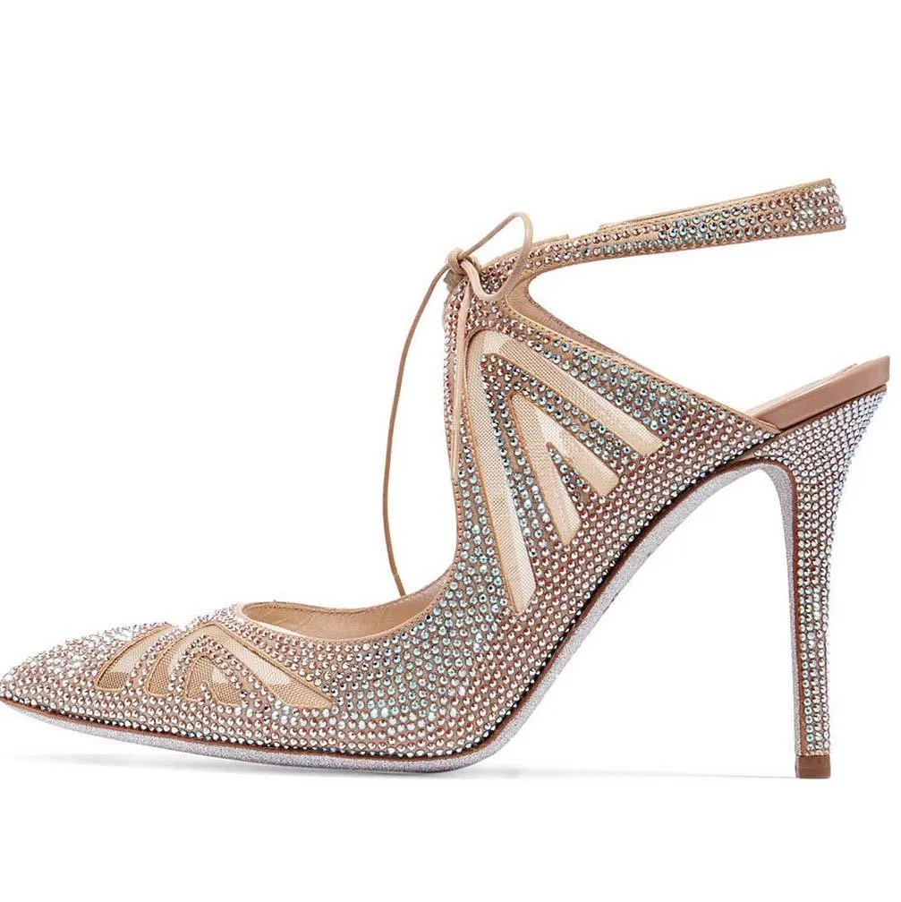 Closed Toe  Rhinestone Metallic Sandals