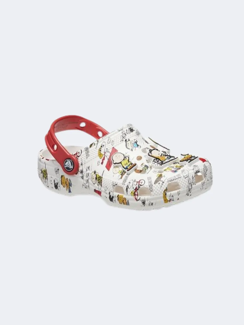 Crocs Peanuts Classic Clog Ps-Boys Lifestyle Slippers  White/Multicolor