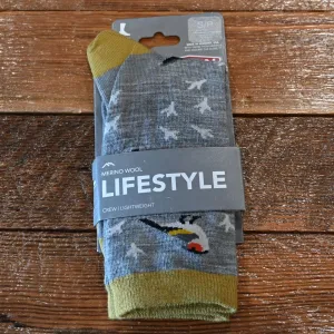 Darn Tough Twitterpated Crew Lightweight Sock in Gray