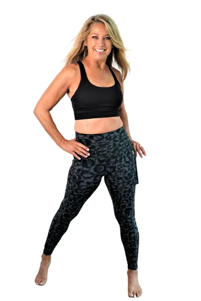 Denise Austin's High Impact Cross Back Sports Bra, Strappy Black Bra for Workouts