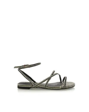 Denver Zigzag Sandal Black and White