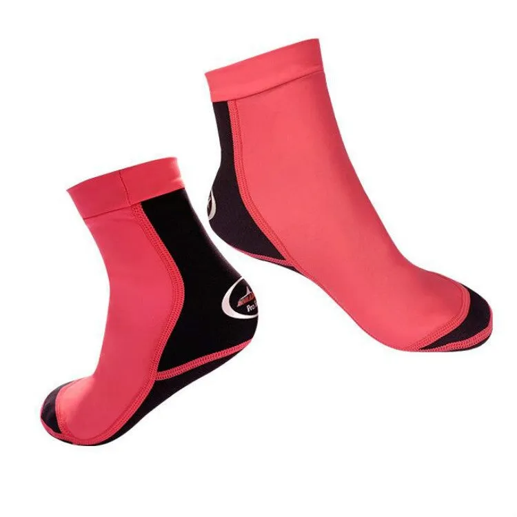 DIVE & SAIL 1.5mm Neoprene   Nylon Snorkeling Socks Diving Socks Anti-slip Anti-scratch Beach Socks, Size:S (33-35)(Women Red)