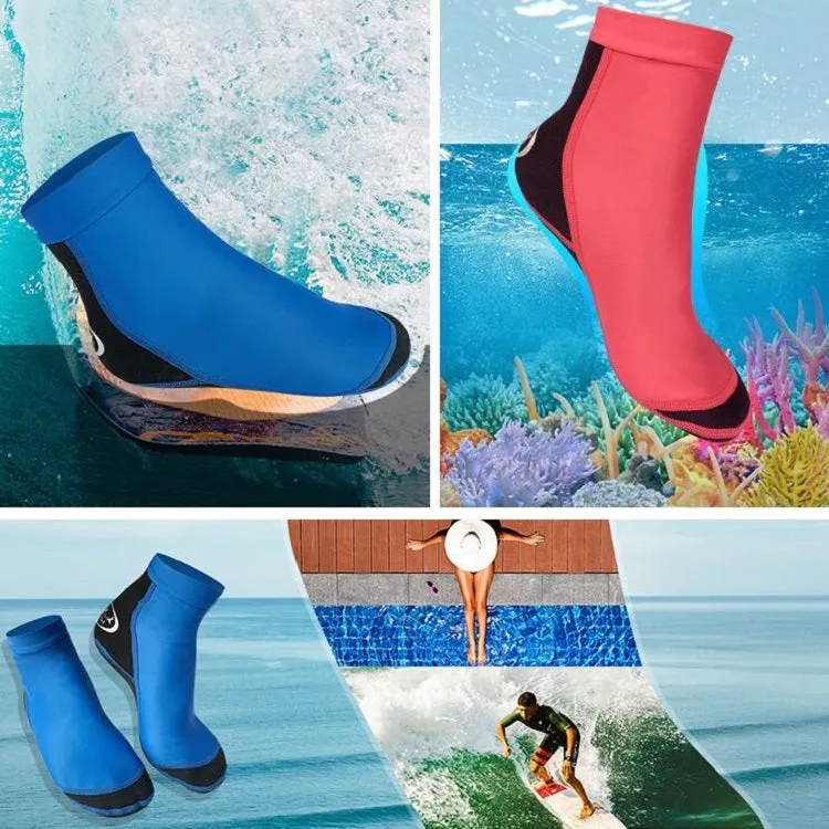 DIVE & SAIL 1.5mm Neoprene   Nylon Snorkeling Socks Diving Socks Anti-slip Anti-scratch Beach Socks, Size:S (33-35)(Women Red)