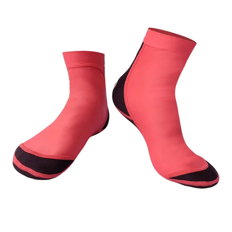 DIVE & SAIL 1.5mm Neoprene   Nylon Snorkeling Socks Diving Socks Anti-slip Anti-scratch Beach Socks, Size:S (33-35)(Women Red)