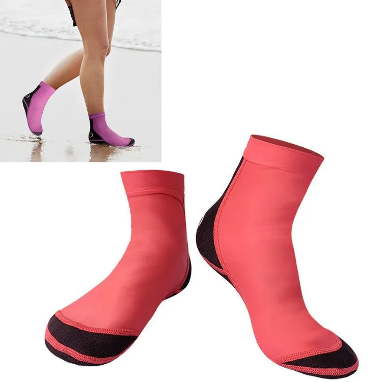 DIVE & SAIL 1.5mm Neoprene   Nylon Snorkeling Socks Diving Socks Anti-slip Anti-scratch Beach Socks, Size:S (33-35)(Women Red)