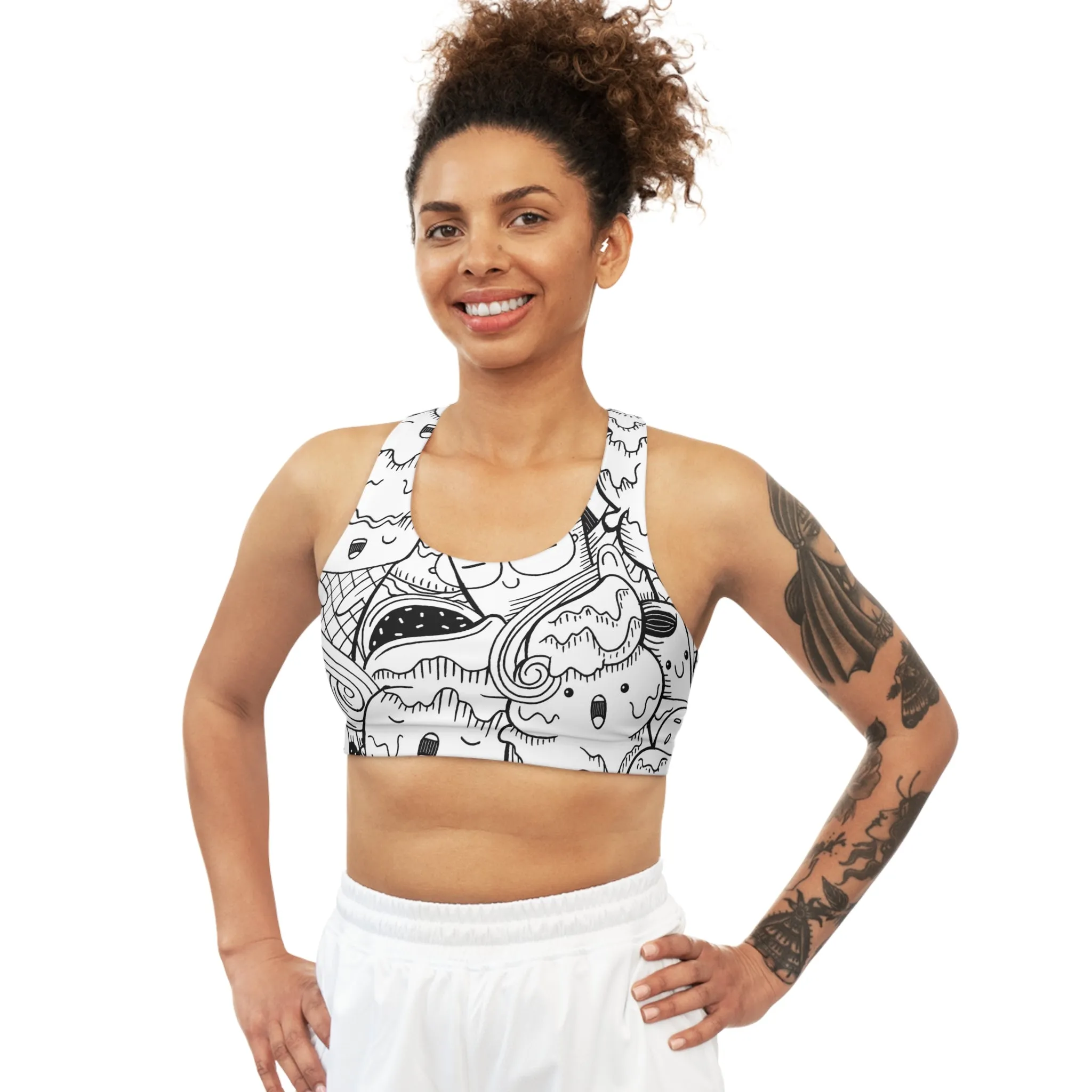 Doodle Icecream - Inovax Seamless Sports Bra