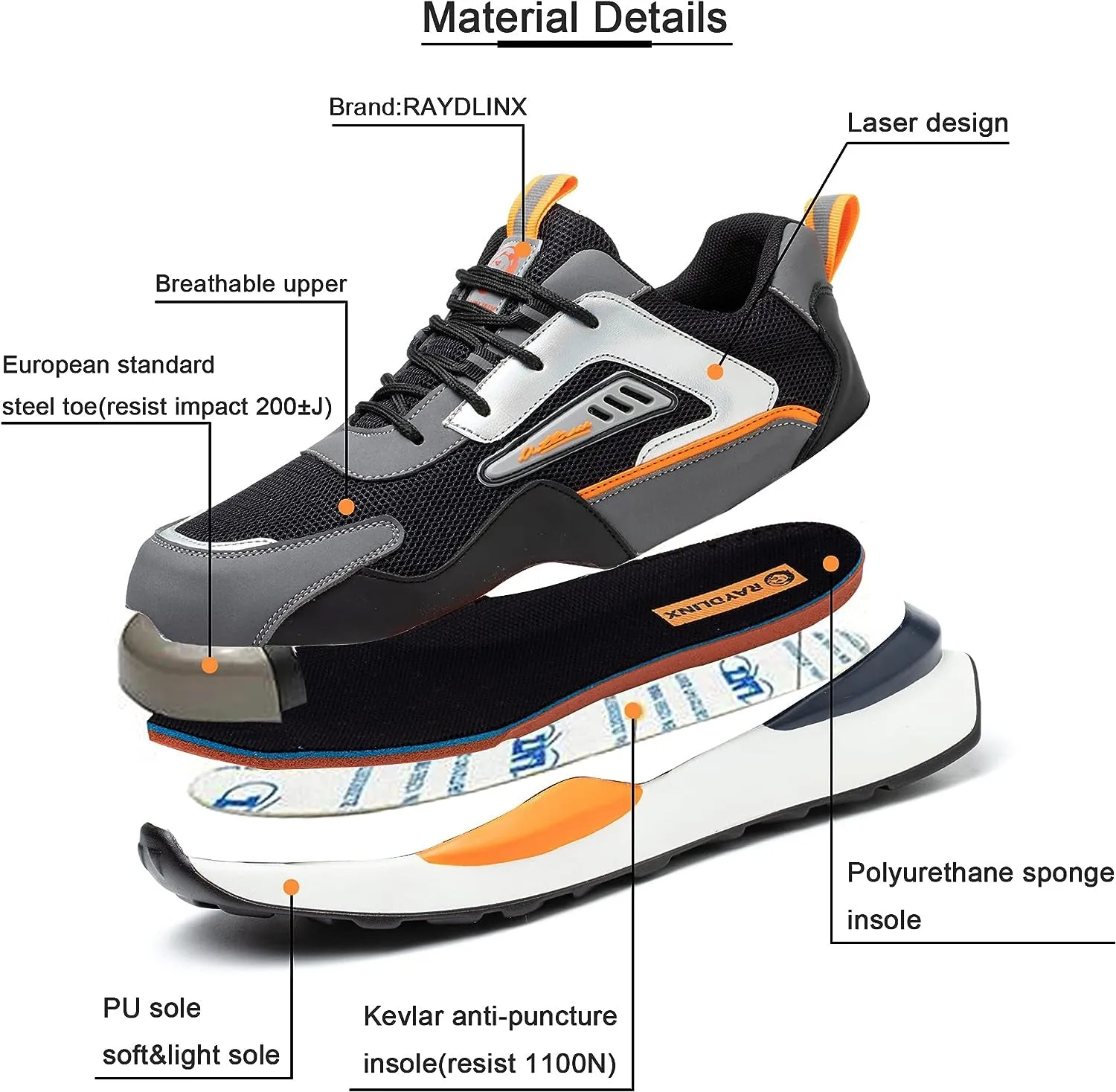 Durable Sport Steel Toe Sneakers for Men and Women - Lightweight, Indestructible Footwear