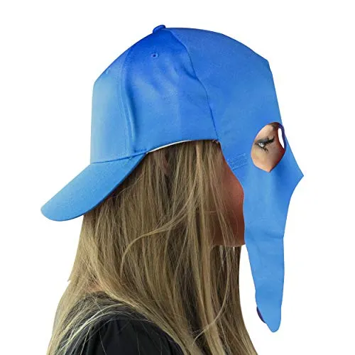 Fan Mask and Hat Combo for Halloween Parties and Sporting Events (Blue) Maccabi Art