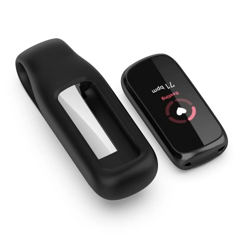 Fitbit Luxe silicone cover with clip holder - Black