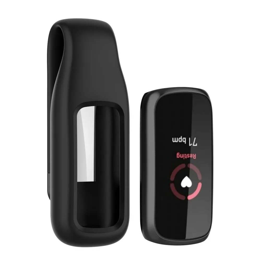 Fitbit Luxe silicone cover with clip holder - Black