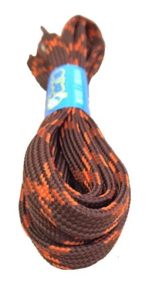 Flat Chocolate and Orange Bootlaces - 10mm wide