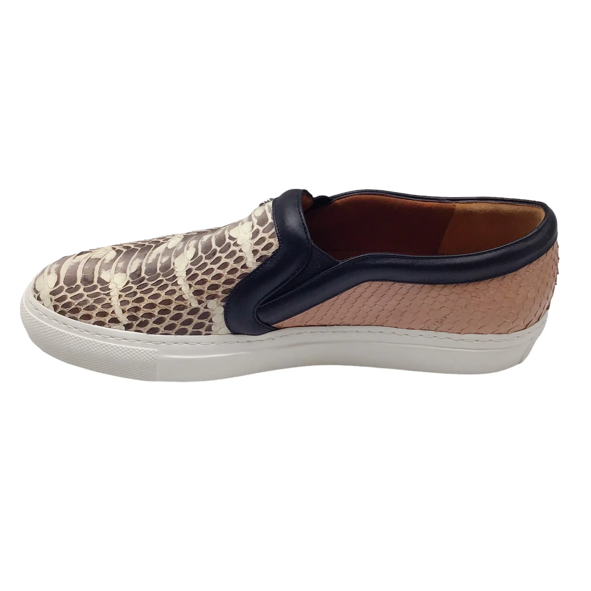 Givenchy Brown / Black Snake Print Slip-On Sneakers