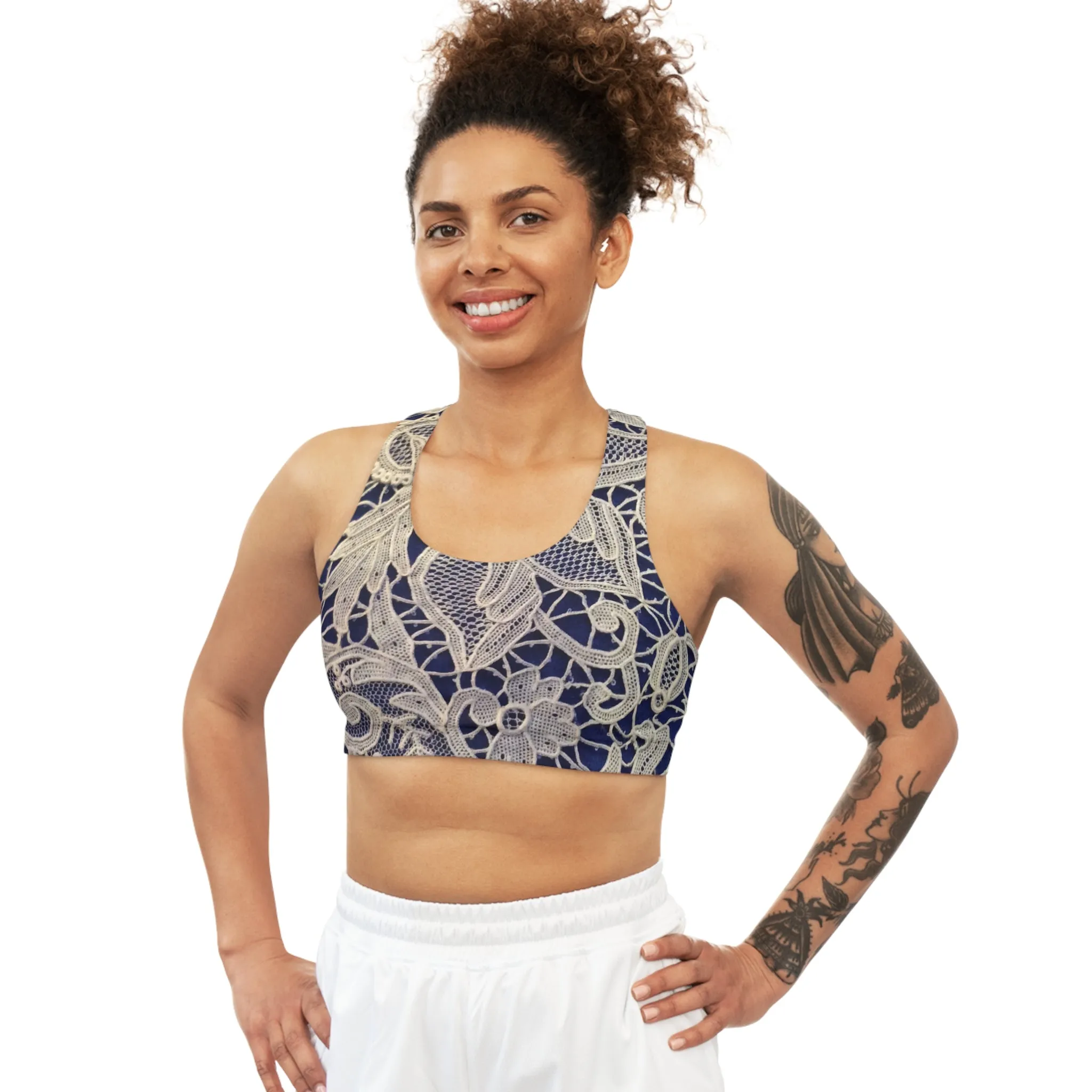 Golden and Blue - Inovax Seamless Sports Bra