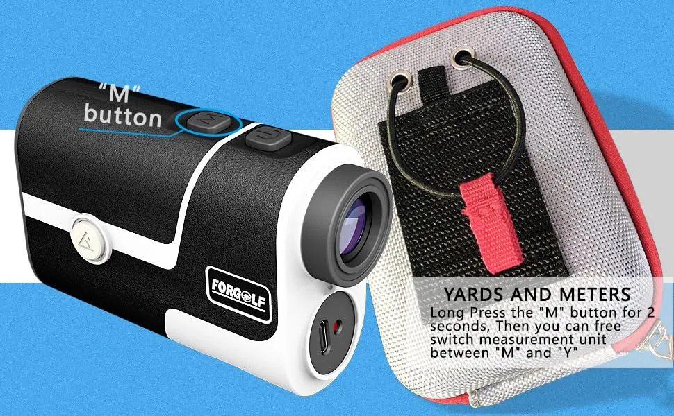 Golf Rangefinder with Slope Compensation, 1200 Yards, 7X Magnification, Suitable for Golf, Hunting, Outdoor Sports, with Flagpole Locking Vibration, Magnetic Function, USB-C Charge