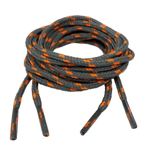 Grey and Bright Orange Bootlaces - 4mm wide