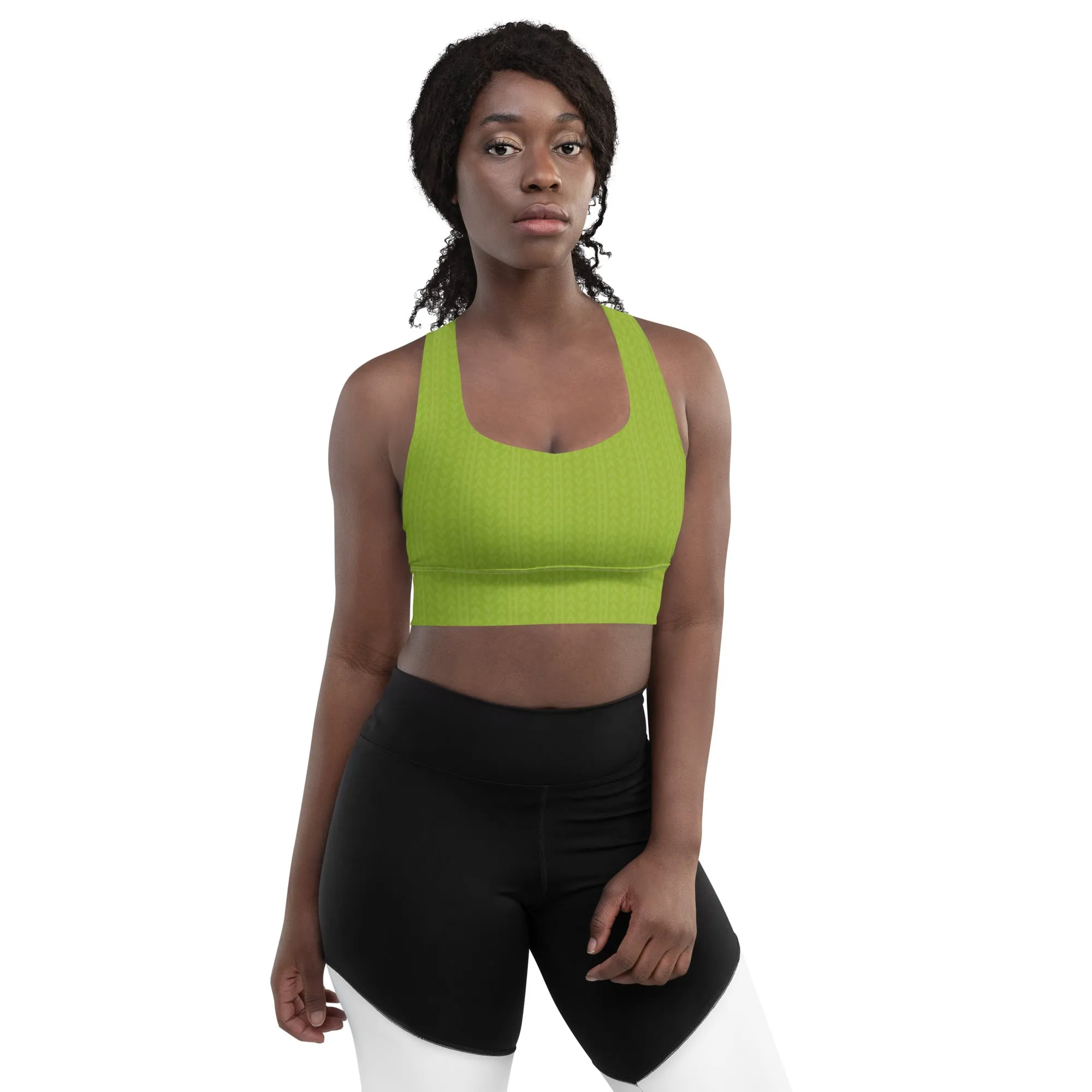 Guava Green Longline Sports Bra