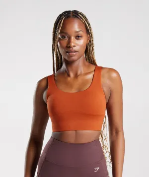 Gymshark Longline Sports Bra - Brick Red